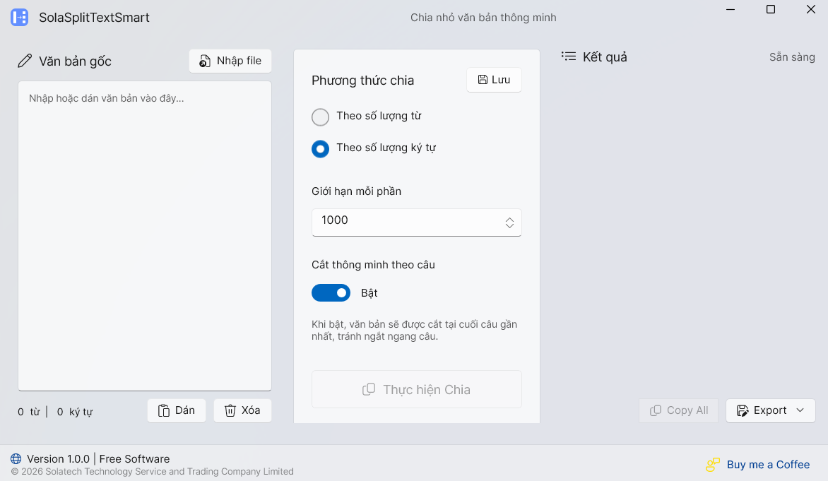 ✂️ [Miễn Phí] SolaSplitTextSmart công cụ chia nội dung văn bản theo yêu cầu.